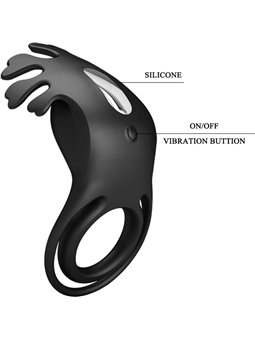 Pretty Love - Anello Vibrante Ruben 7 Vibrazioni in Silicone Nero