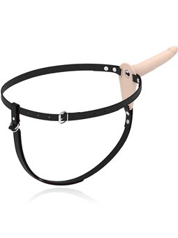 Fetish Submissive Harness - Flesh Silicone Vibrator 15 CM