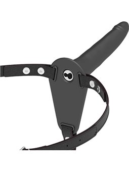 Fetish Submissive Harness - Black Silicone Vibrator 15 CM