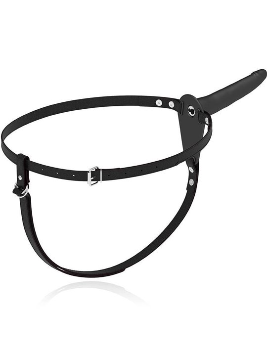 Fetish Submissive Harness - Black Silicone Vibrator 15 CM