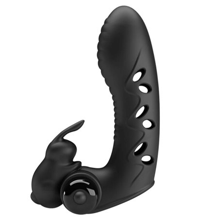Pretty Love - Copertura per Dita Vibratore Rabbit Nero Vance