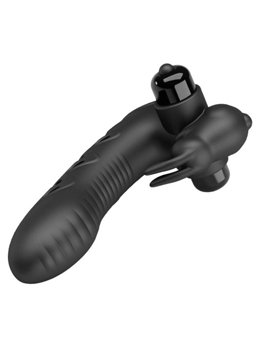 Pretty Love - Copertura per Dita Vibratore Rabbit Nero Vance