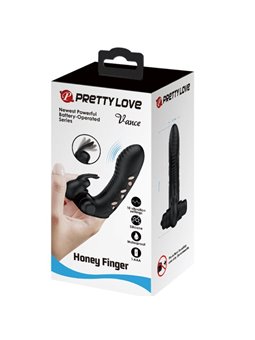 Pretty Love - Copertura per Dita Vibratore Rabbit Nero Vance