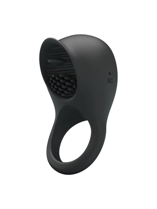 Pretty Love - Anello Vibrante per Pene con Lingua Nero