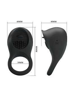 Pretty Love - Vibrating Penis Ring with Black Tongue