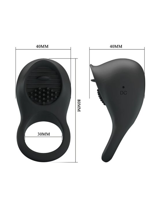 Pretty Love - Vibrating Penis Ring with Black Tongue