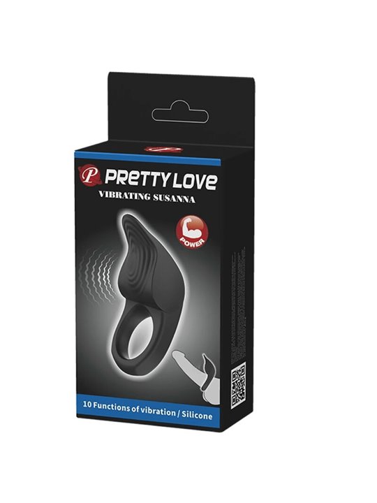 Pretty Love - Susanna Vibrating Penis Ring Black