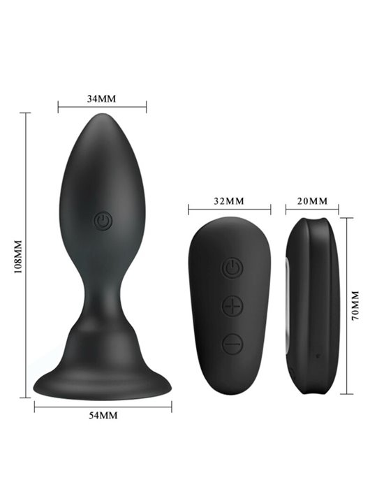 Mr Play - Anal Plug Vibration Black Remote Control