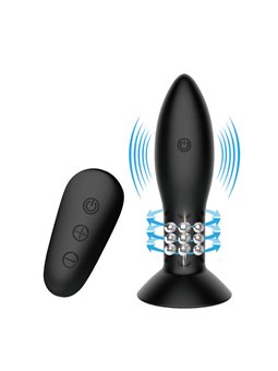 Mr Play - Plug Anale con Telecomando Sfere Rotanti Nero