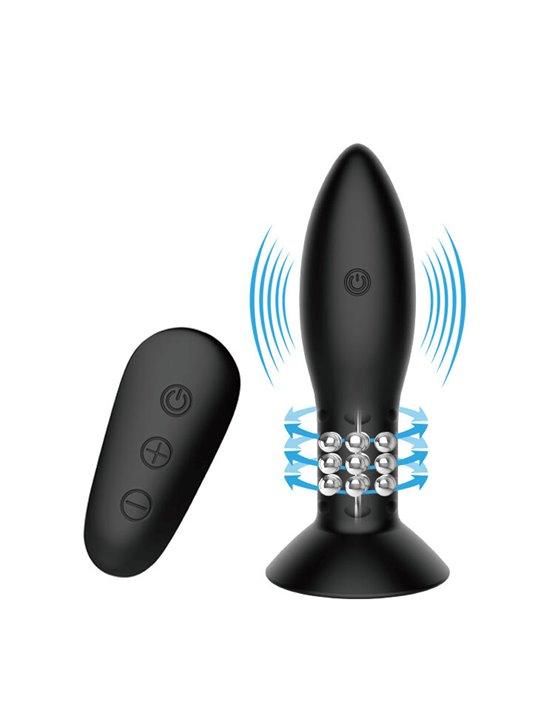 Mr Play - Plug Anale con Telecomando Sfere Rotanti Nero