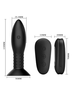 Mr Play - Plug Anale con Telecomando Sfere Rotanti Nero