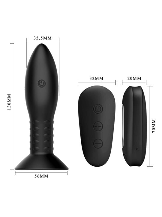 Mr Play - Plug Anale con Telecomando Sfere Rotanti Nero