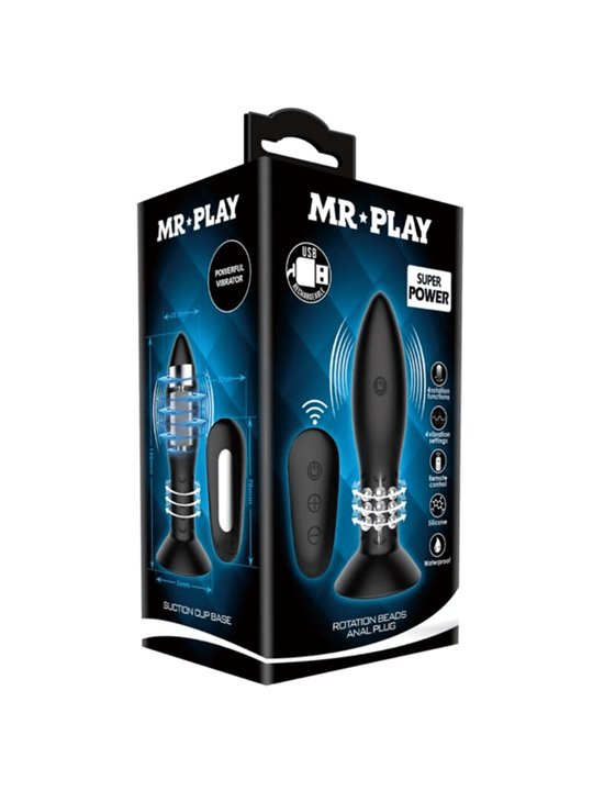 Mr Play - Plug Anale con Telecomando Sfere Rotanti Nero