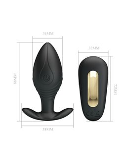 Pretty Love - Regina Anal Plug Rechargeable Vibrator Black