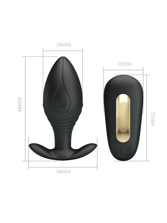 Pretty Love - Regina Anal Plug Rechargeable Vibrator Black