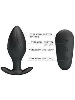 Pretty Love - Regina Anal Plug Rechargeable Vibrator Black