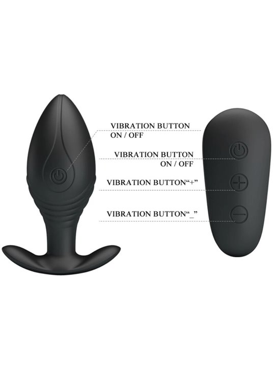 Pretty Love - Regina Anal Plug Rechargeable Vibrator Black