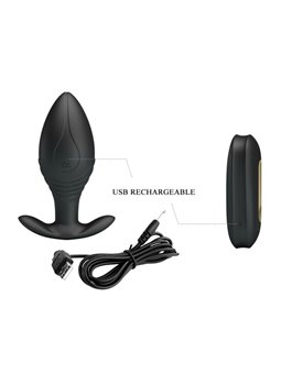 Pretty Love - Regina Anal Plug Rechargeable Vibrator Black