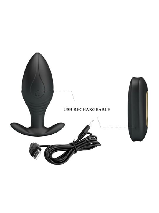 Pretty Love - Regina Anal Plug Rechargeable Vibrator Black