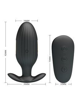Pretty Love - Kelly Plug Anal Rechargeable Vibrator Black