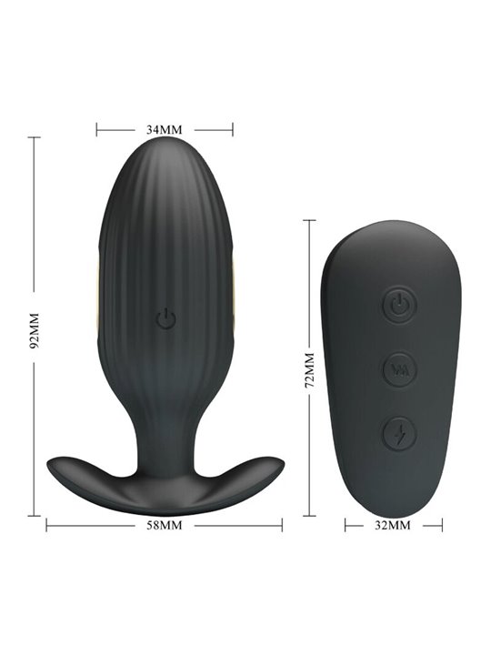 Pretty Love - Kelly Plug Anal Rechargeable Vibrator Black