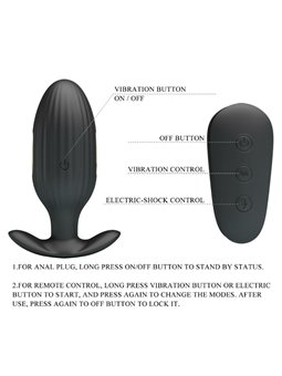 Pretty Love - Kelly Plug Anal Rechargeable Vibrator Black