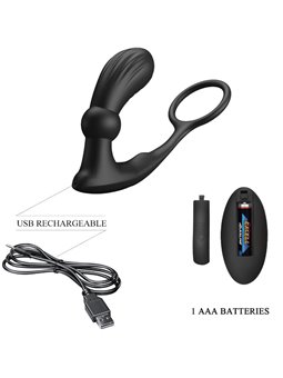 Pretty Love - Warren Black Anal Ring & Vibrator