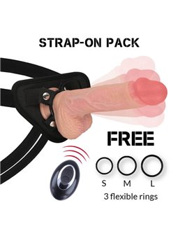 Rockarmy - Harness + Liquid Silicone Vibrator Premium Apache Remote Control 22Cm
