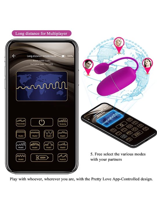 Pretty Love - Nymph Vibrating Egg App Controlled Purple