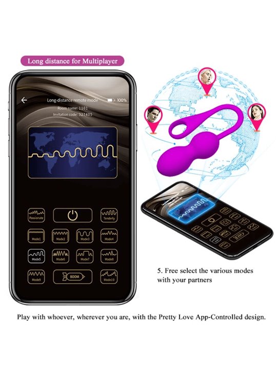 Pretty Love - Elvira Rechargeable Vibrating Balls Purple