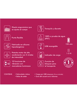 Shunga - Espositore con 6 Massaggiatori Intimi Fucsia