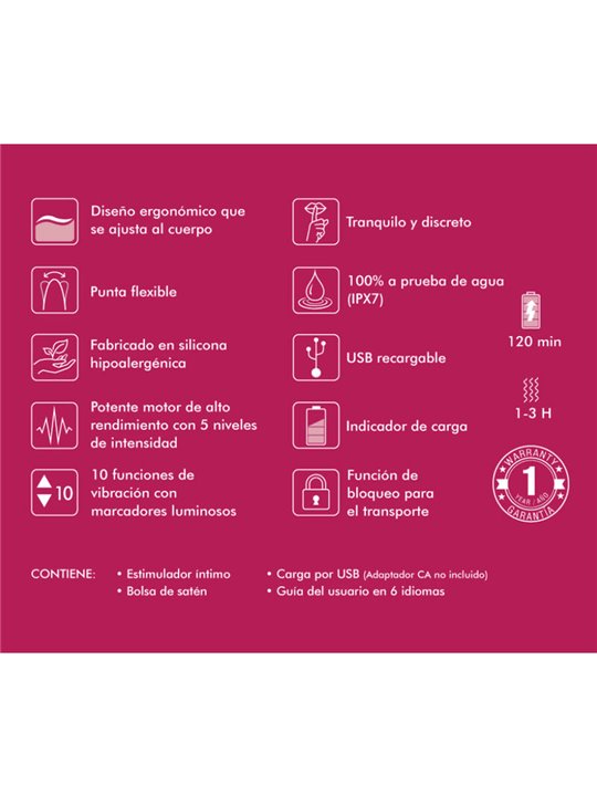 Shunga - Espositore con 6 Massaggiatori Intimi Fucsia