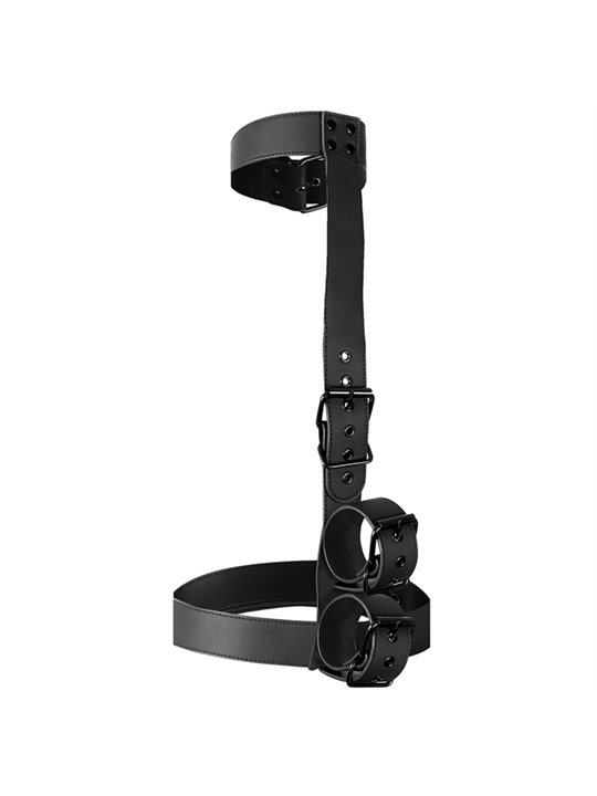 Fetish Submissive Bondage - Collar & Wrist Cuffs Body Restraint Set