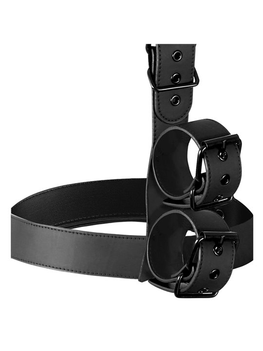 Fetish Submissive Bondage - Collar & Wrist Cuffs Body Restraint Set