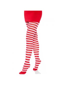 Leg Avenue - White/Red Striped Tights