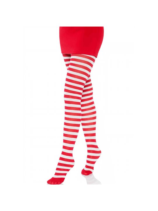 Leg Avenue - White/Red Striped Tights