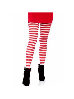 Leg Avenue - White/Red Striped Tights
