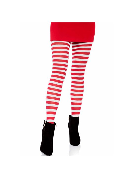 Leg Avenue - White/Red Striped Tights