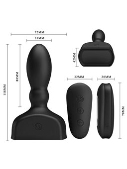 Mr Play - Black Inflatable Anal Plug Remote Control