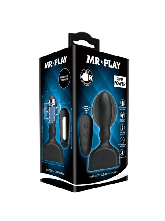 Mr Play - Plug Anale Gonfiabile con Telecomando Nero