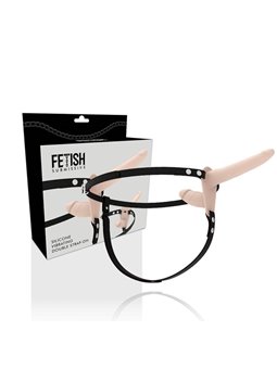 Fetish Submissive - Vibratore Doppio Indossabile Double Strap Vibrator Strap-On Flesh Up