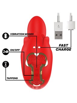 Mia - Selena Stimulator Vibrating + Tapping Red