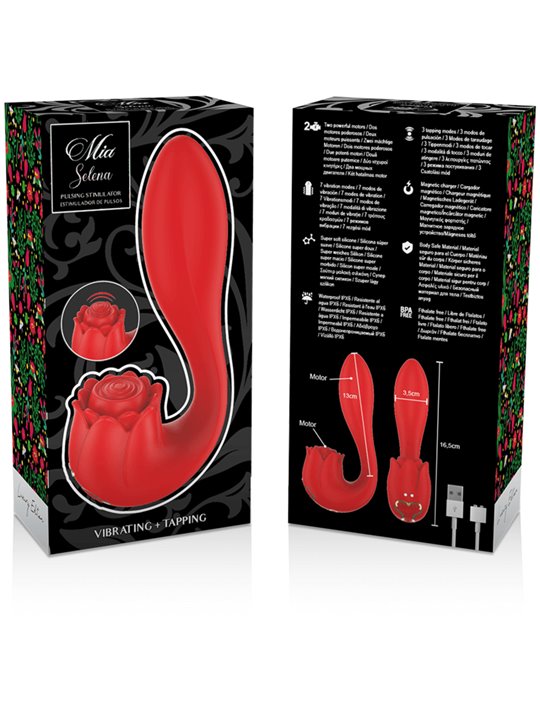Mia -  Selena Stimolatore Vibrante + Tapping Rosso