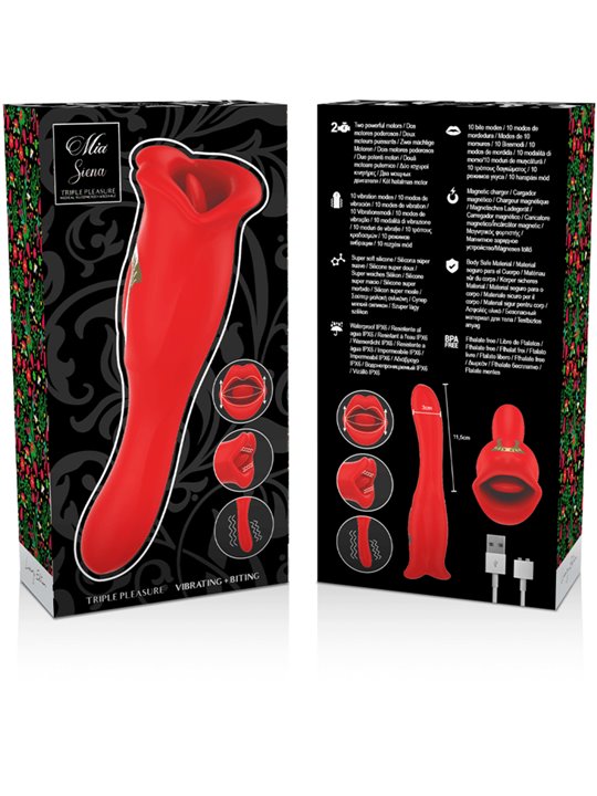 Mia - Siena Triple Pleasure Vibrating + Biting