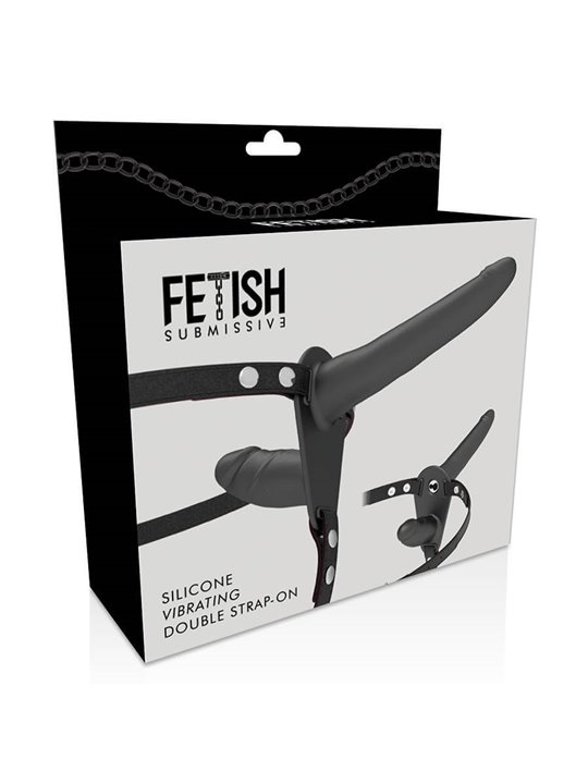 Fetish Submissive - Vibratore Doppio Indossabile Double Vibrator Strap-On Black