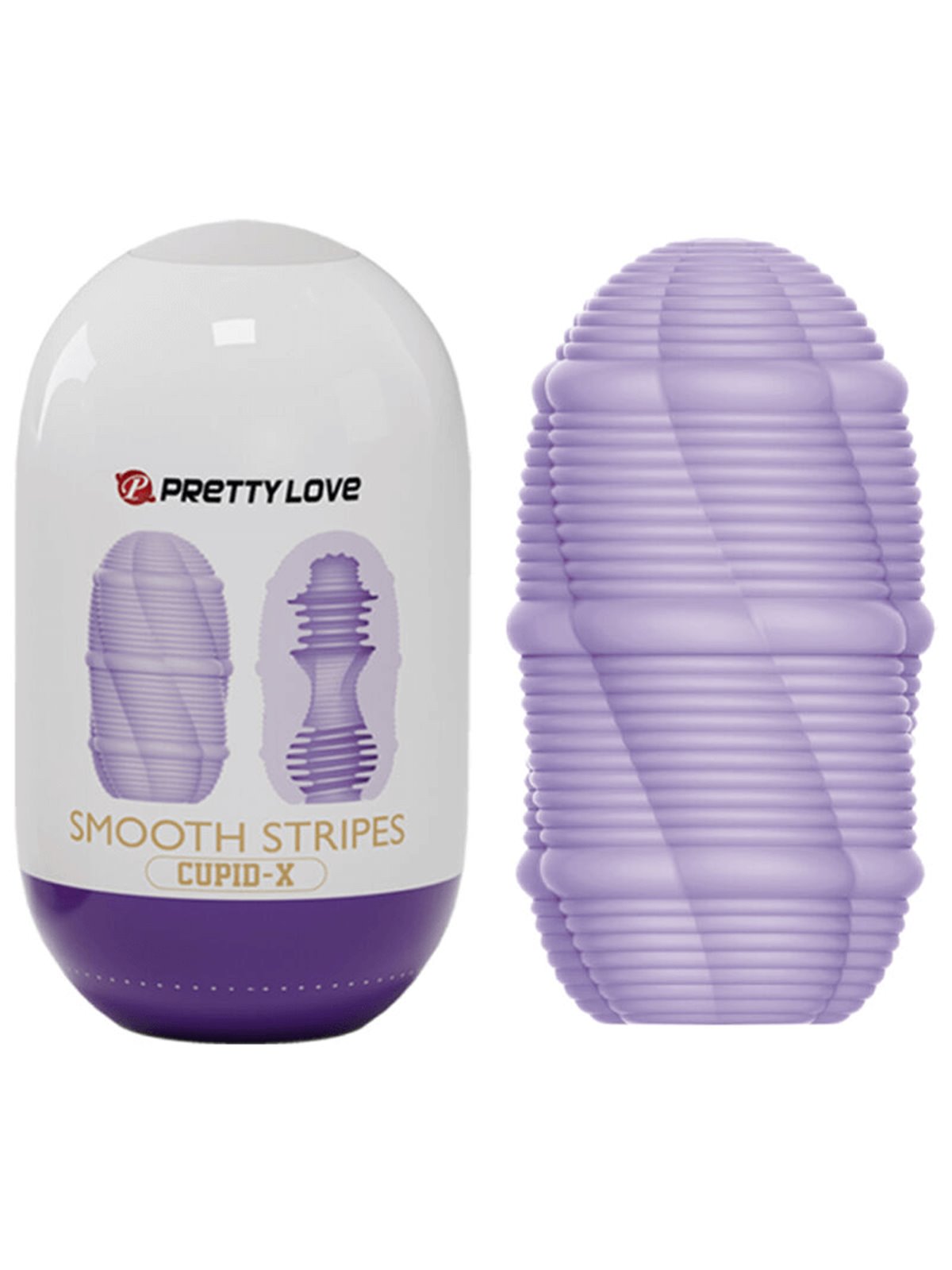 Pretty Love - Smooth Stripes Cupid Masturbator Egg