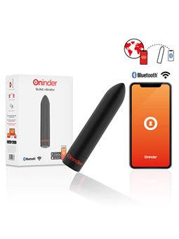 Oninder - Berlin Bullet Vibrator Black 9 Modes 8.5 X 2 CM - Free App