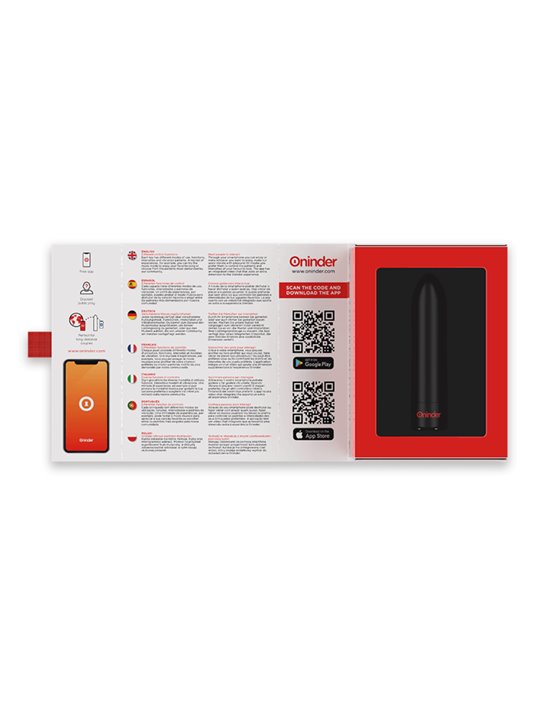 Oninder - Berlin Bullet Vibrator Black 9 Modes 8.5 X 2 CM - Free App