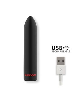Oninder - Berlin Bullet Vibrator Black 9 Modes 8.5 X 2 CM - Free App