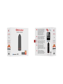 Oninder - Berlin Bullet Vibrator Black 9 Modes 8.5 X 2 CM - Free App